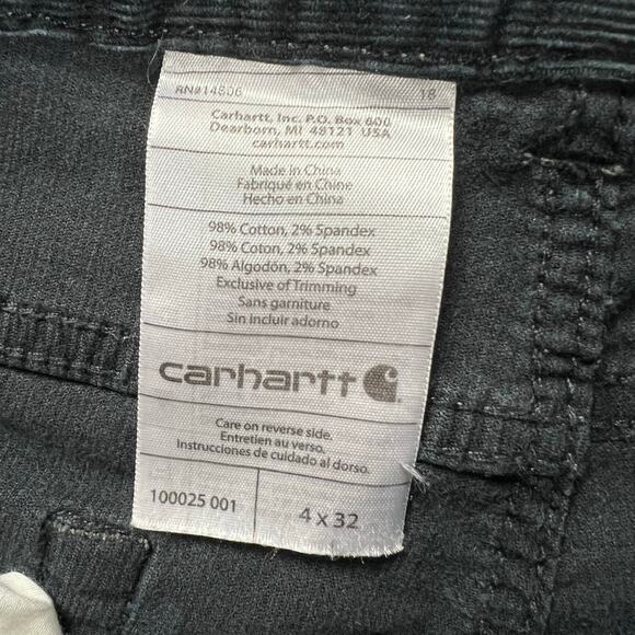 Carhartt Women's Charcoal Black Corduroy Pants Size 4x29 - Picture 7 of 9